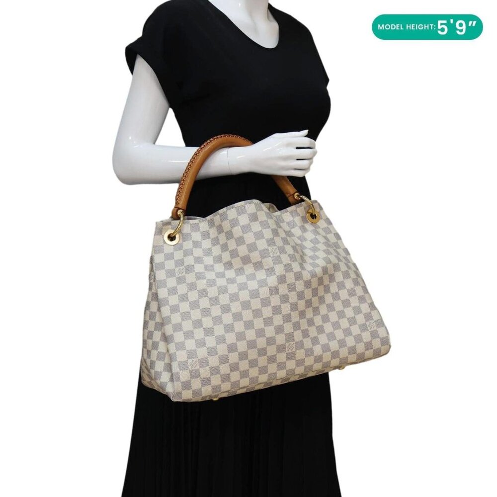 Louis Vuitton Artsy MM Damier Azur Hobo Bag White - Picture 2 of 13